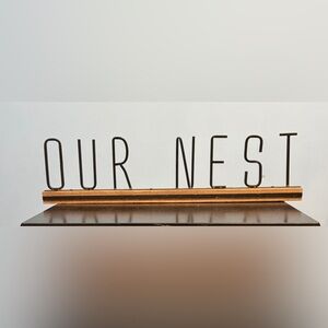 Black Metal 'Our Nest' Shelf Sitter Decor